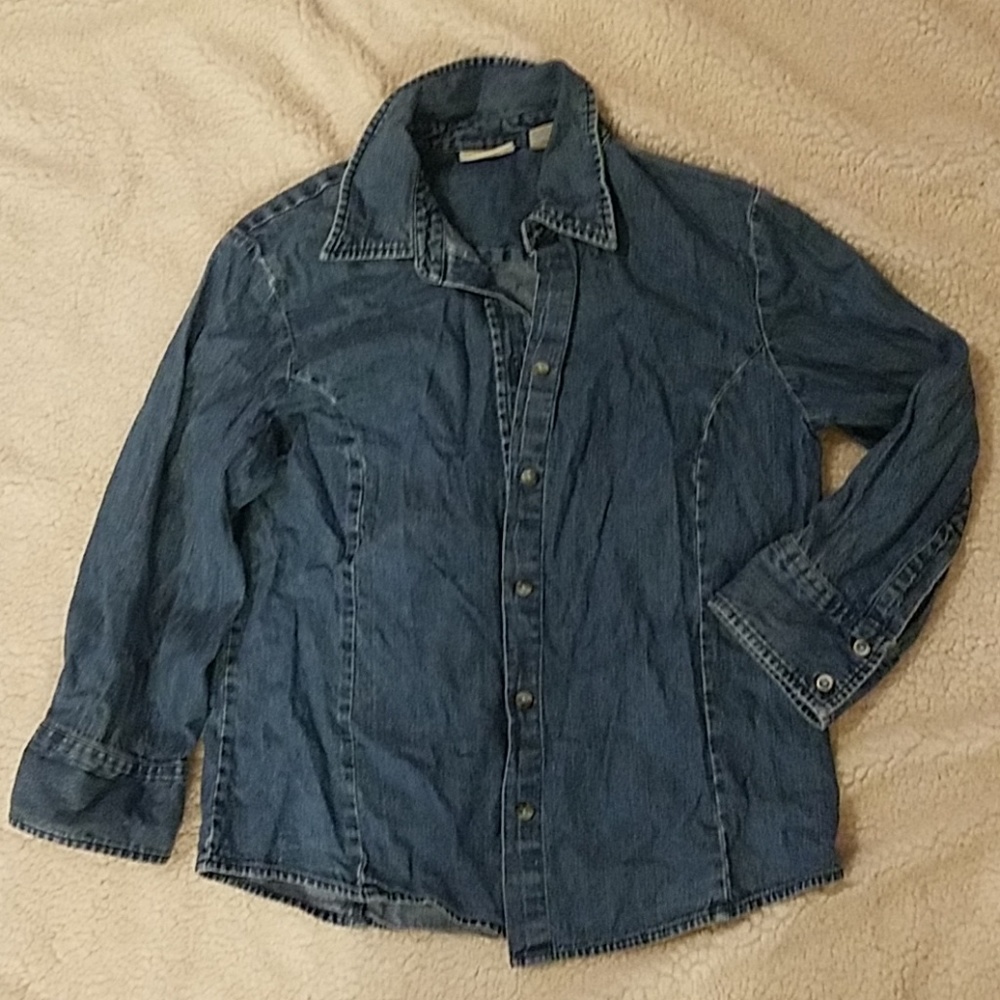 St. John's Bay Denim Long Sleeves top size M